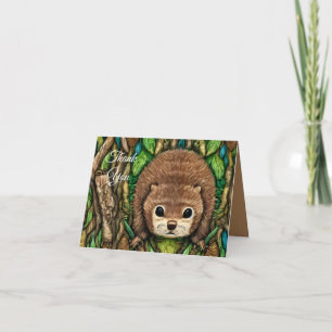 Carte De Remerciements Jolie adorable petit bébé castor