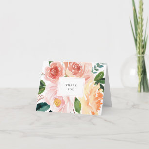 Carte De Remerciements Jolie aquarelle Fête des mariées florale