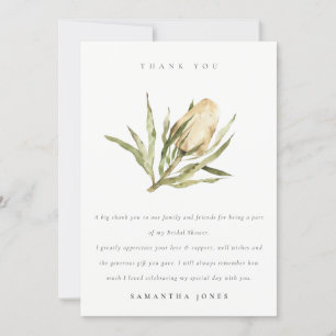 Carte De Remerciements Jolie Banksia Aquarelle Flore Douce Mariage