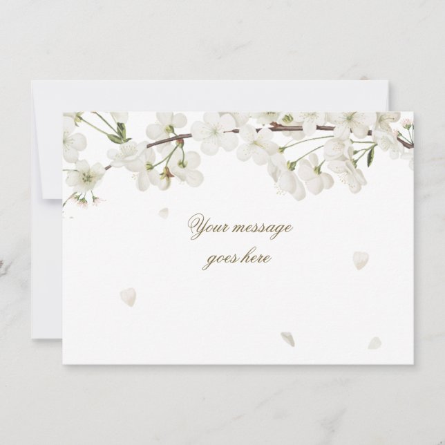 Carte De Remerciements Jolie Blossom Blanc Ajouter Votre Message (Devant)