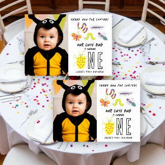 Carte De Remerciements Jolie fête d'anniversaire des enfants avec des ins