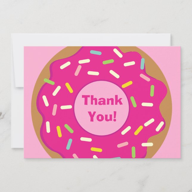 Carte De Remerciements Jolie fête d'anniversaire pour enfants avec donut  (Devant)