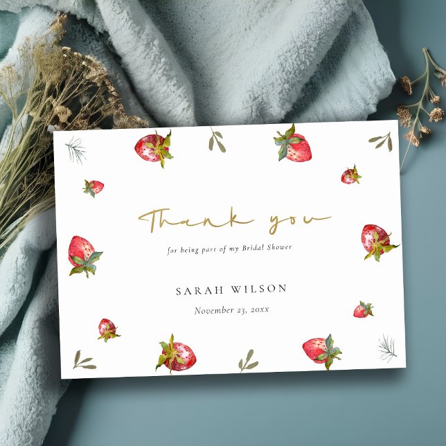 Carte De Remerciements Jolie Fête de Mariage Botanique Feuillue à la Frai (Créateur téléchargé)