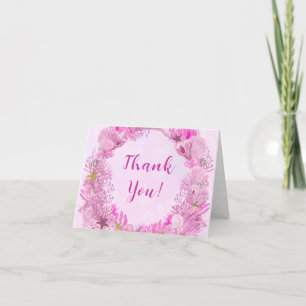 Carte De Remerciements Jolie Fille Rose Sous l'Océan Baby Shower
