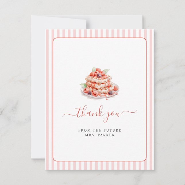 Carte De Remerciements Jolie gaufre rose Brunch Douche nuptiale Apparteme (Devant)