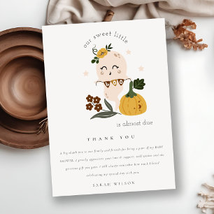 Carte De Remerciements Jolie Halloween Fantôme Bleu Baby Shower Little Bo