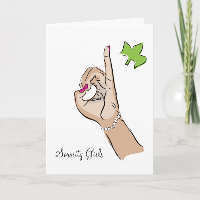 Carte De Remerciements Jolie main Girls (Devant)