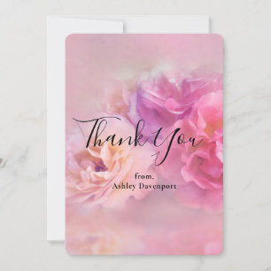 Carte De Remerciements Jolie oeillets rose et blanc
