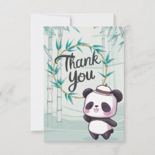 Carte De Remerciements Jolie Panda Editable