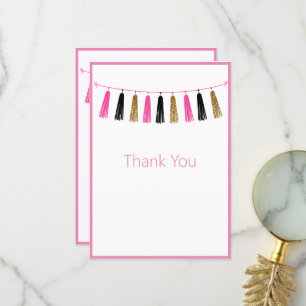 Carte De Remerciements Jolie Parties scintillant rose