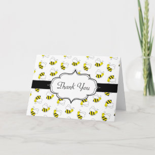 Carte De Remerciements Jolie petite bourde Motif d'abeille