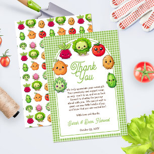 Carte De Remerciements Jolie Petite Pousse Légumes Kawaii Baby Shower