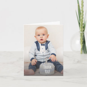 Carte De Remerciements Jolie Photo Lettre Main Premier Anniversaire
