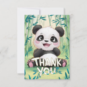 Carte De Remerciements Jolie salutation Panda