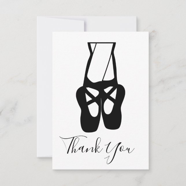 Carte De Remerciements Jolies jambes et chaussons de danseuse de ballet (Devant)