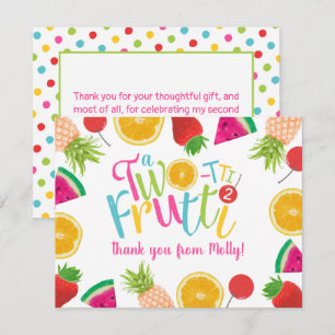 Carte De Remerciements Jolis Fruits TUTO Frutti pour un 2ème Anniversaire
