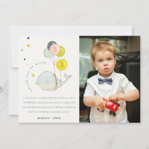 Carte De Remerciements Jote Balloon sous-marin Baleine Anniversaire de en