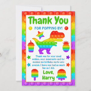 Carte De Remerciements Jouet anti-stress Pop It arc-en-ciel pour annivers