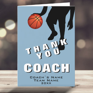 Carte De Remerciements Joueur de basketball Entraîneur de basketball 