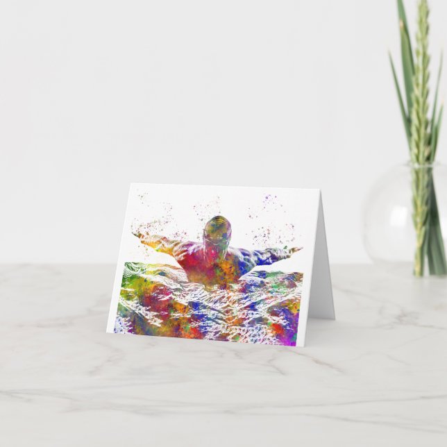 Carte De Remerciements Joueur de football en aquarelle (Devant)