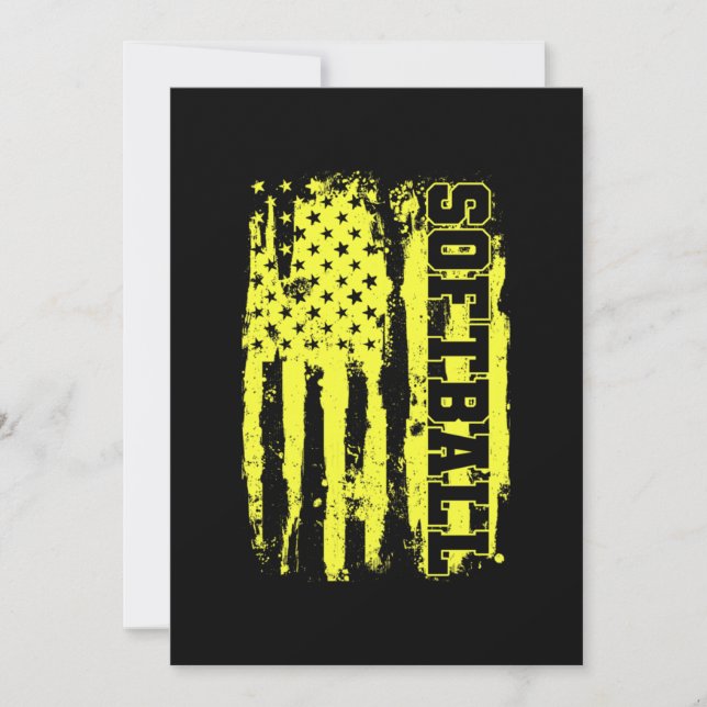 Carte De Remerciements Joueur Softball American Flag (Devant)
