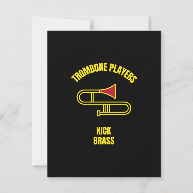 Carte De Remerciements Joueurs de Trombone en laiton (Devant)