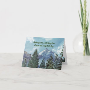 Carte De Remerciements Jour agréable et confortable, arbre et montagne