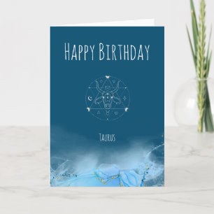 Carte De Remerciements Jour d'anniversaire personnalisé zodiac taurus éto