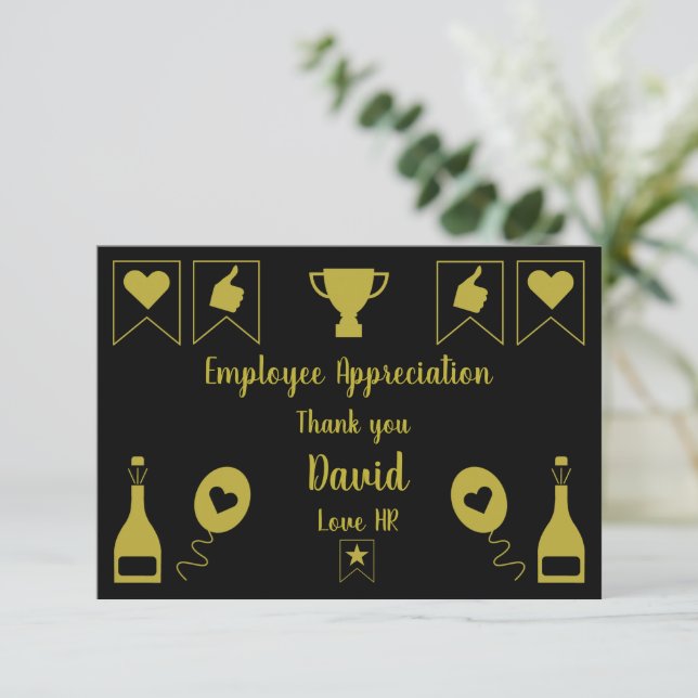 Carte De Remerciements Jour d'appréciation de l'employé (Debout devant)