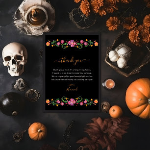Carte De Remerciements Jour des Morts Floral Enterrement de Vie de Jeune