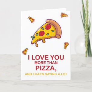 Carte De Remerciements Jour des Valentines de la pizza drôle