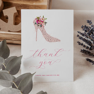 Carte De Remerciements Journée de mariage au script rose 