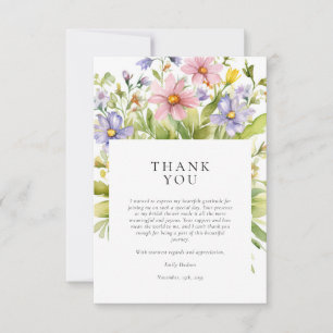 Carte De Remerciements Journée de thé floral Mariage Fiançailles