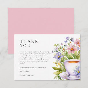 Carte De Remerciements Journée de thé floral Mariage Shower