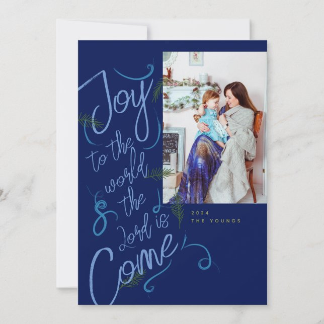 Carte De Remerciements Joy To The World Photo Christmas Card (Devant)