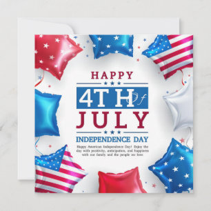 Carte De Remerciements Joyeuse fête 4 juillet l'indépendance