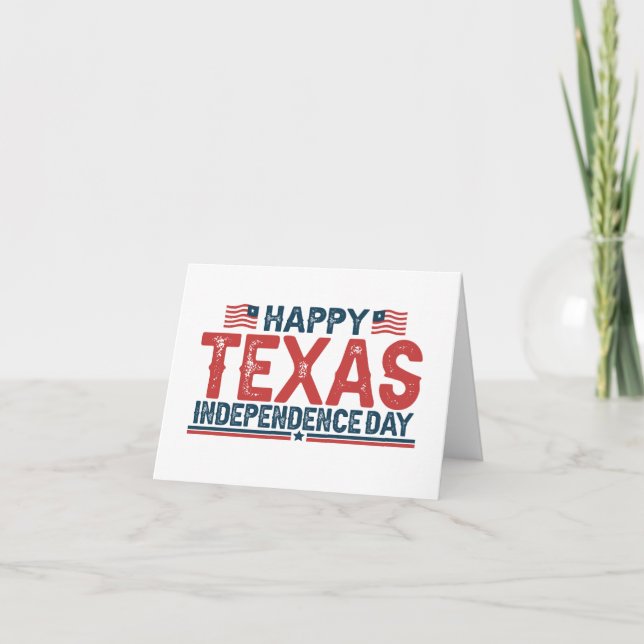 Carte De Remerciements Joyeuse fête de l'indépendance du Texas Patriotiqu (Devant)
