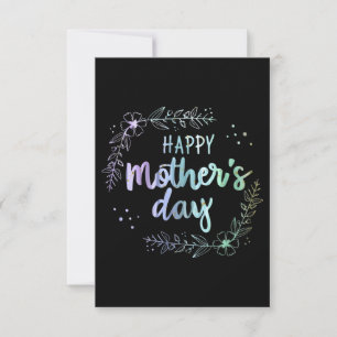 Carte De Remerciements Joyeuse fête des mères Floral Rainbow Colors