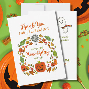 Carte De Remerciements Joyeuse fête d'Halloween, Soirée d'anniversaire fa