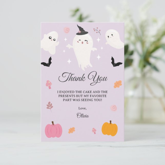 Carte De Remerciements Joyeuse Journée de la Boo | Fête éffrayante de la  (Debout devant)