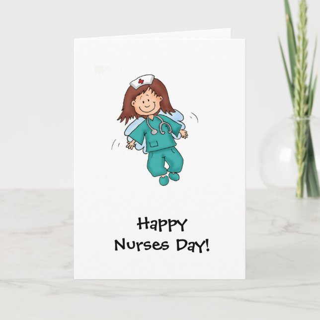 Carte De Remerciements Joyeuse journée des infirmières - Ange dans le dég (Devant)