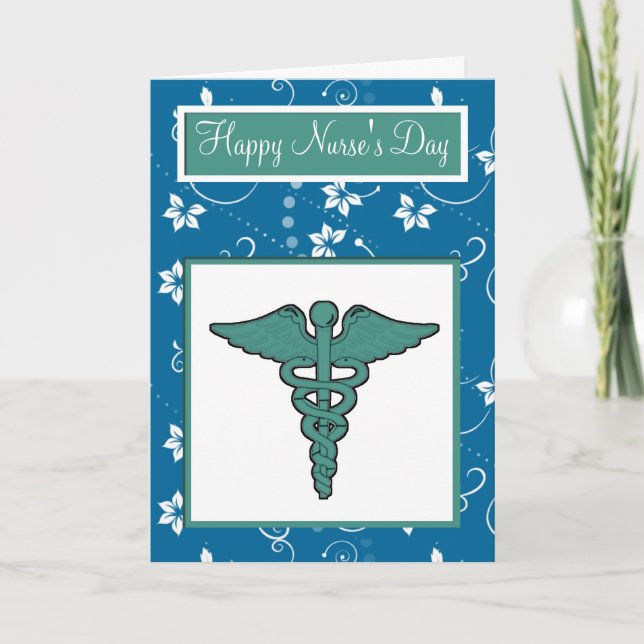 Carte De Remerciements Joyeuse journée des infirmières avec symbole de so (Devant)