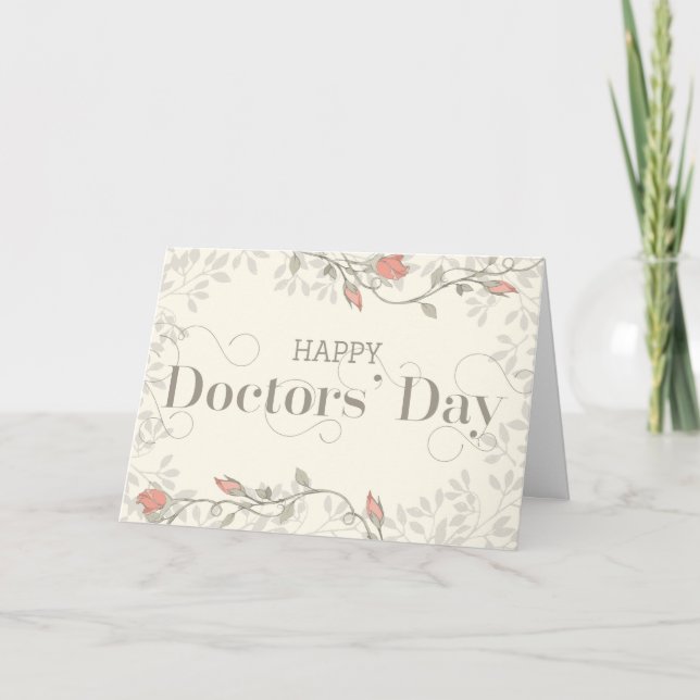 Carte De Remerciements Joyeuse journée des médecins - Crème Tourbillonnan (Devant)