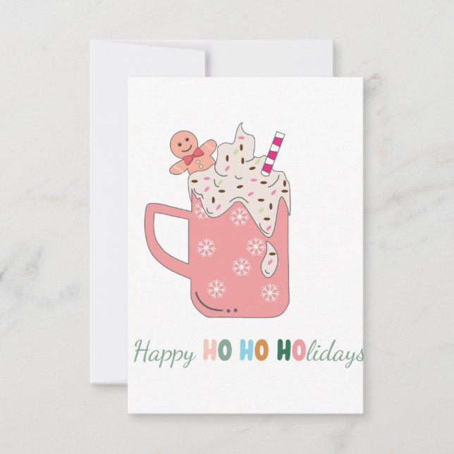 Carte De Remerciements Joyeuses Fêtes de Ho Ho (Devant)
