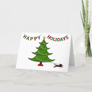 Carte De Remerciements Joyeuses fêtes, Naughty Doxie