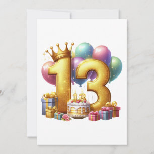Carte De Remerciements Joyeux 13e anniversaire