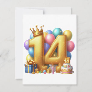 Carte De Remerciements Joyeux 14e anniversaire