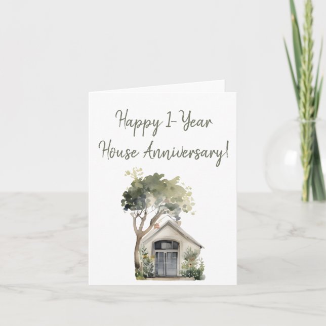 Carte De Remerciements Joyeux 1 an d'anniversaire de la maison (Devant)