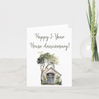 Carte De Remerciements Joyeux 1 an d'anniversaire de la maison
