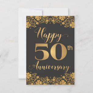 Carte De Remerciements Joyeux 50e anniversaire Jublilee Mariage d'or